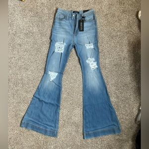 Bell Bottom Distressed Jeans